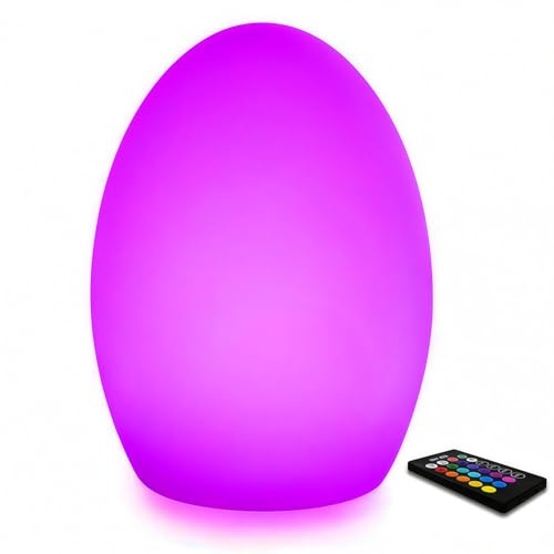 Mr.Go 8 LED Nachtlicht Dimmbar Nachttischlampe mit Fernbedienung, Wiederaufladbar Stimmungslicht Tischlampe für Kinderzimmer mit 16 RGB Farben, 8 Stufige Dimmung & 4 Farbwechsel Modi