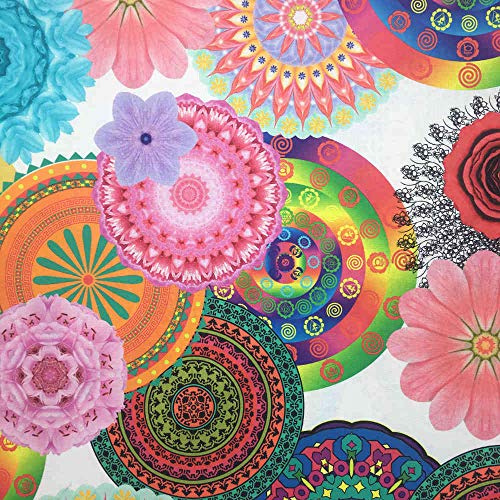 Kt KILOtela - Halbpanama Dekostoff - Digitaldruck - 280 cm Breite - Meterware | Mandalas, Anisha - Mehrfarbig