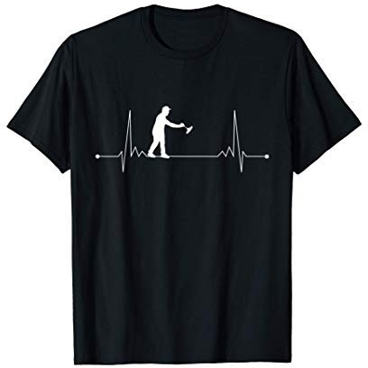 Eisstockschießen Stockschießen Herzschlag Stocksport T-Shirt