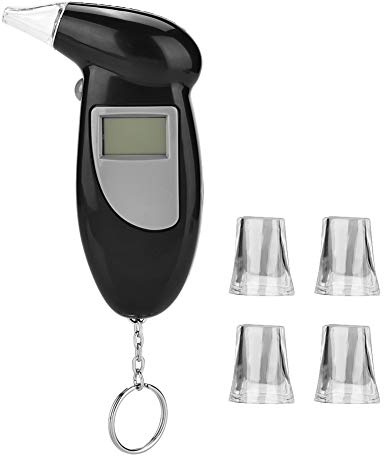 KIMISS Alkoholtester Professionelle Akkurater Alkoholmessgerät mit Halbleiter Sensor Digital Atemalkoholmessgerät Breathalyzer Alkohol Tester mit 5 Mundstücke alcohol