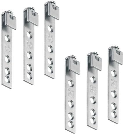 Gedotec Schrankaufhänger Kunststoff verzinkt weiß - H8066 | 6 Stück Schrank-Aufhängung rechteckig | Schrank-Halterung sichtbar | Maße: 44,5 x 60 mm | Tragkraft: 150 kg | Hängeschrank Schiene