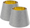 Navaris Table Lampshade - Set of 2 - Tapered Lamp Shades for E27 Light - Pair of Contemporary Modern Lampshades - Grey Linen with Golden Inner Lining