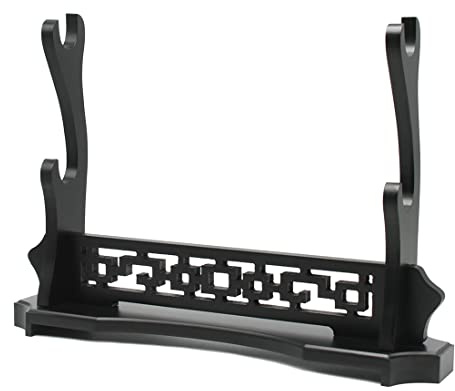 WANLIAN Espada de Mesa de Madera Maciza Samurai Espada Gladiador Espada de Exhibici¨®n de Estanter¨ªas, Dise?o de Talla Hueca (2 tier)