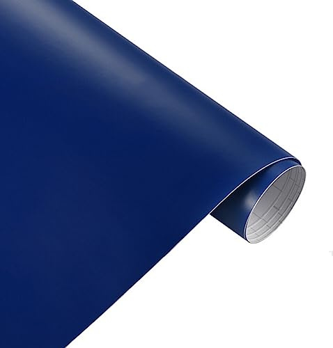 DIY Auto Folie Vinyl,Wasserdichter Autofolie Aufkleber mit blasenfreier Klebefolie Selbstklebend DIY Ganzkörper Auto Styling Aufkleber Fahrzeug Lackschutzfolie für Motorrad Laptop,50*200cm,Dunkelblau