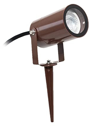 Planetitaly Faretto SPOT picchetto orientabile IP65 LED GU10 8W segnapassi bianco nero corten impermeabile luci giardino alberi 230V (Colore Marrone, Luce 6000K)