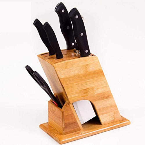 Ceppo per coltelli in Legno di Senza coltelli, portacoltelli da banco e Organizer con Ampie Fessure per riporre Facilmente i coltelli da Cucina
