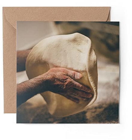 1 x Greeting Card Pizza Creation Dough Chef Cook - Blank Birthday Celebration Anniversary #24033