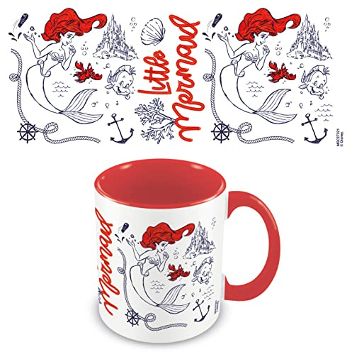Pyramid International MGC27321 - Tazza da caffè in ceramica, con scritta La Sirenetta, in confezione regalo, capacità 325 ml, colore: rosso