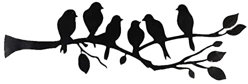 Wanddekoration Metall Vogel, Vogel auf Ast Silhouette Kunst, Wanddeko Vogel Metall Schwarz, Wandkunst Metall Schwarz, Metall-Wandschild, Dekoration für Zuhause Schlafzimmer Wohnzimmer Küche Garten