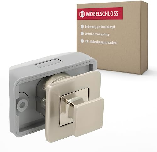 Gedotec Push Lock Serratura per Camper I Serratura per cassetti da Campeggio Come Serratura a Strappo I Serratura per mobili Quadrata I Estensione Camper per mobili I Serratura a Pulsante Quadrata s