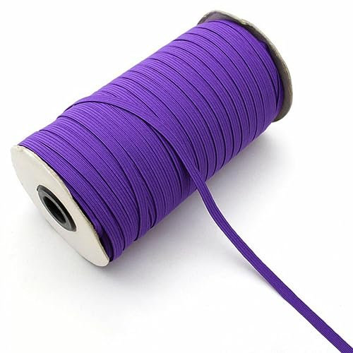 Banda elástica suave de 25 metros y 6mm, bandas de goma para la piel, ropa interior, decoración de pantalones, correas para costura de ropa DIY, accesorios para la cintura-morado oscuro,6mm