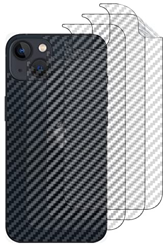 GIOPUEY Pellicola Protettiva Retro per iPhone 15, Retro Pellicola, TPU Morbido, Sottile, Struttura in Fibra di Carbonio, Anti-Impronta, AntiGraffio - Translucent