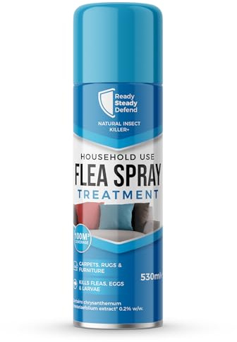 Flea Treatment Spray 530ML | Best Flea Spray for the Home, Effective Flea Treatment for House | Long-Lasting Flea Killer for Home, Instant Flea Control Solution | Up to 3 Months Protection