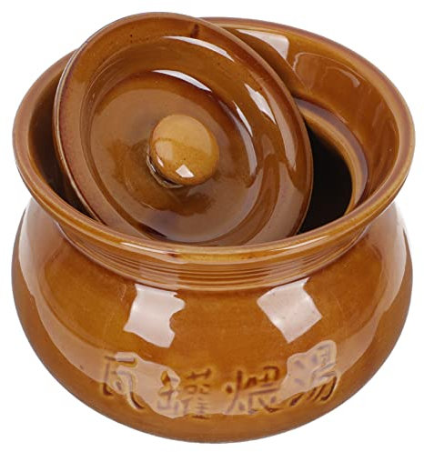 Cabilock Pentola per Stufato in Ceramica per Uso Domestico Barattolo per Zuppa da Cucina Contenitore per Zuppa di Pollo Brasato in Ceramica da 500 Ml