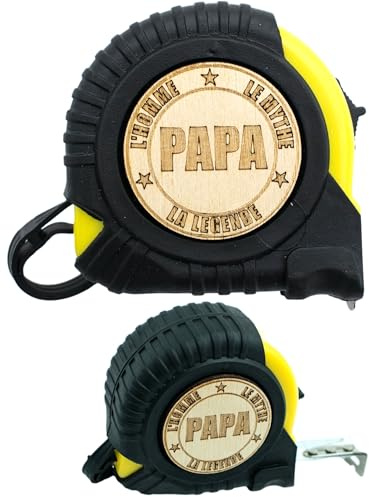 ERNESTINE - Mètre ruban je t'aime papa cadeau - fête des pères et fête des grands-pères - accessoire homme personnalisable famille - cadeau homme anniversaire Noël naissance