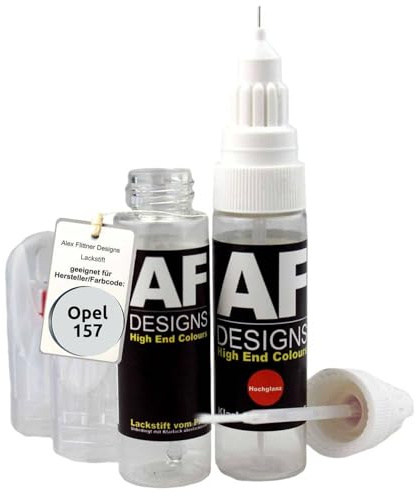 Alex Flittner Designs Lackstift-Set für Opel STARSILBER III metallic 157 | Lackstift Set geeignet für Farbcode: 157 und Farbname: STARSILBER III metallic