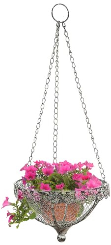 Vintage Style Hanging Basket Plant Pot Planter for Outdoor Trailing Plants