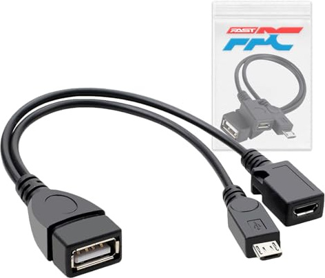 2in1 Micro USB OTG Adapter Power Cable Splitter HDD, Compatible with For Amazon Firestick 4K TV Fire