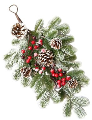 RORPOIR Hängende Tannenzapfen Weihnachtstür Weihnachten Swags Rattan Tür Tannenzapfen Swag
