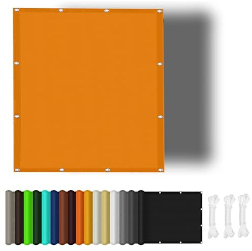 Sonnensegel Rechteckig 7 x 10 m (Nach Mass) Premium Polyester Sonnensegel Rechtwinklig Wasserdicht Markisenstoff für Terrasse Schwimmbäder, Orange