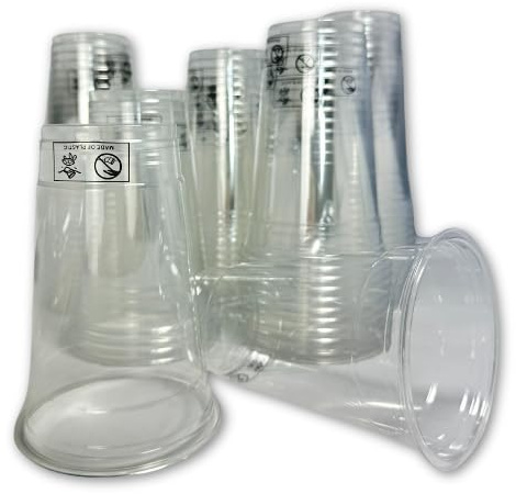 50 Mehrweg Bierpong Becher 0,5 l in transparent | Durchsichtige Plastikbecher für alle Getränke | stabil & wiederverwendbar Trinkbecher
