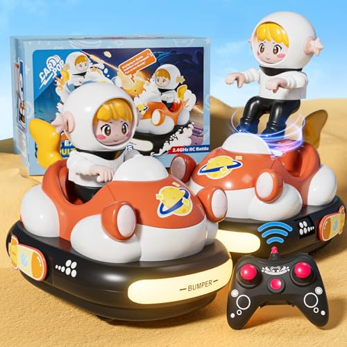 BunnyJOY Ferngesteuertes Auto Spielzeug 2 3 Jahre Mädchen, RC Auto, Cars Spielzeug für Kinder Junge 5-8 Jahre, Lichtern und Musik, Geschenk, Orange