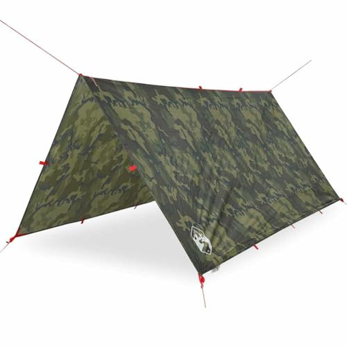 vidaXL Tarp, Wasserdicht Zeltplane, Sonnensegel Abdeckplane für Hängematte, Regenschutz Sonnenschutz für Outdoor Camping Picknick Festival, Tarnmuster 306x306cm