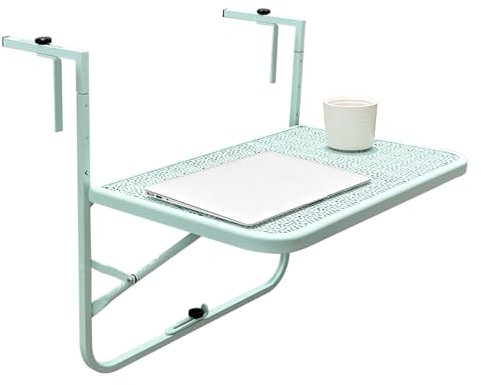 Balkon Hängende Metall Wandhalterung Schreibtisch Klappbar Balkondeck für Terrasse und Garten mit 3 verstellbaren Höhen