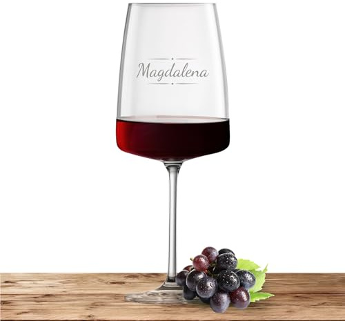 Zwiesel Glas Rotweinglas 660ml mit Namen oder Wunschtext graviert - Vivid Senses - personalisiertes Weinglas als Geschenk für Frauen und Männer - Motiv (Verzierung 03)