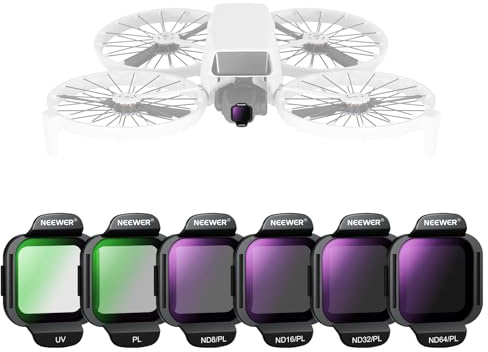 NEEWER ND/PL Filter Zubehörset kompatibel mit DJI Flip/Lito X1 Drone, ND8/PL ND16/PL ND32/PL ND64/PL PL UV HD Neutraldichte und Polarisationsfilter Set zum Aufstecken, FL-N35
