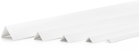 DQ-PP PROFIL D'ANGLE – Taille: 40x10 mm – Longueur: 10 m (5x 2 m) – Couleur: Blanc – Matériau: PVC – Profil d'angle en plastique – Protection des coins extérieurs – Profilé mural en coin – Profil en L