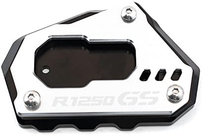 MNEUEQ Dauerhaft haltbar Motorrad Seitenständer Ständer Seitenständer Vergrößern Verlängerungspolster Für B&MW R 1200 GS LC R1200GS ADV R1250GS Adventure HP(Silber,2)