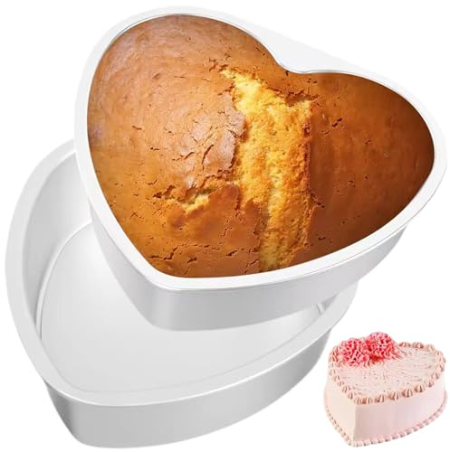 Hintyne Molde para pastel en forma de corazón 2 unidades de aleación de aluminio de 15 cm anodizado lavable reutilizable antiadherente para el hogar y la panadería.