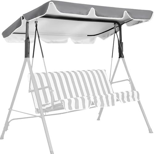 Hollywoodschaukel Dachbezug Ersatzdach 3 Sitzer Universal Ersatzdach Gartenschaukel Wasserdicht Dach für Hollywoodschaukel UV-Schutz Sonnendach,04,190x132x15cm