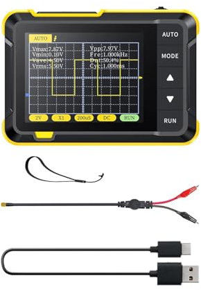 TIEOAXFT Portable Transistor Tester 2.5MSa/s Sampling Rate Digital Oscilloscope 200KH/z Bandwidth Mini Tablet Oscilloscope Type C Charging(Standard)