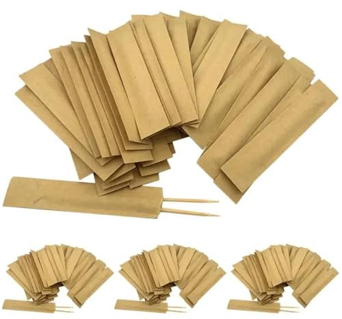 5000 palillos de dientes de bambú, palillos de dientes de frutas, palillos de dientes de restaurante, palillos de dientes de papel kraft, 2500 paquetes de embalaje individual para frutas