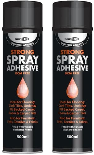 Bond It Spray Adhesive 2 Pack (500ml Each) – Heavy Duty Multi-Purpose Aerosol Glue for Carpet Tiles, Flooring, Foam, Vinyl, and Fabric – High Strength Contact Spray adhesive spray