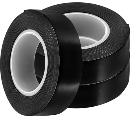 GALPADA Cinta Aislante Autoadhesiva Negra 3 Rollos, Cinta De Alta Temperatura Para Cableado Industrial y Reparación De Tuberías, Resistente Al Agua Uso Eléctrico Profesional