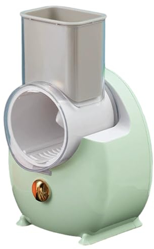 Bemonew Rallador eléctrico de queso automático desmontable con 3 cuchillas de diferentes formas, recargable por USB, para frutas, verduras