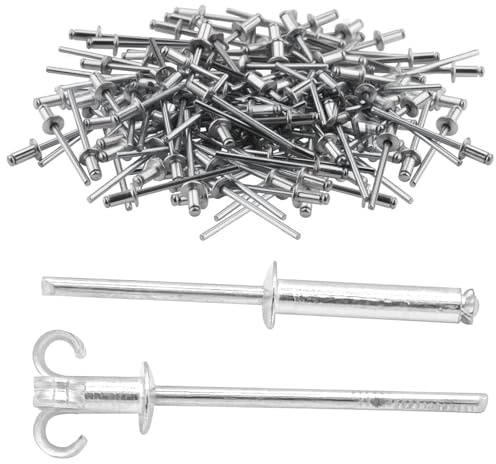 100 Stück Spreiznieten 4X25mm, Aluminiumkappe Eisenkern Spreiz Blindnieten | Kuppelkopf Popnieten für Blechbearbeitung, Kennzeichenherstellung, Heimwerken, Schiffbau, Auto