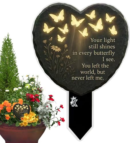 commémorative en forme de cœur 33 x 23 cm à fixer | avec motif creux, marqueur de tombe, de cimetière pour décoration de jardin