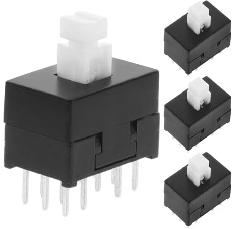 CALLARON Interruttore a Pulsante Autobloccante Mini 12 Pin 8,5x13mm Set da 4 Pezzi, Microinterruttore Affidabile per Controllo Preciso e Uso Industriale Professionale