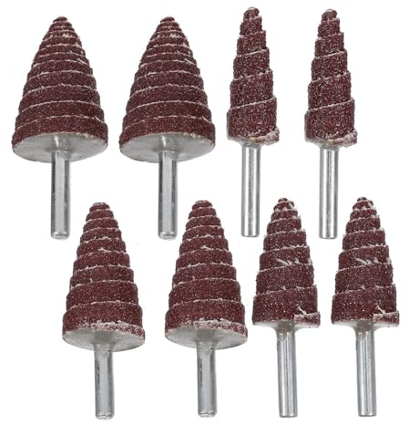 YOSADIER Set 8 Pezzi Dischi Lamellari Abrasivi Conici per Trapano 6mm, Teste di Smerigliatura in Abrasivo Versatile e Resistente per Officina e Cassetta degli Attrezzi