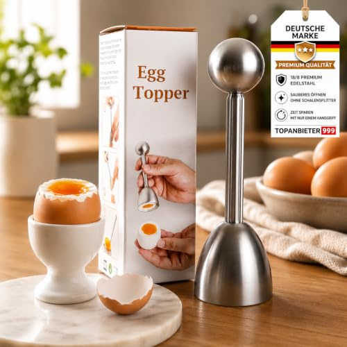 Ägghuvud premium rostfritt stål professionell äggöppnare för hushåll gastronomi