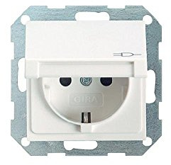 Gira 045403 Steckd.m.Klappdeckel rw/gl System55