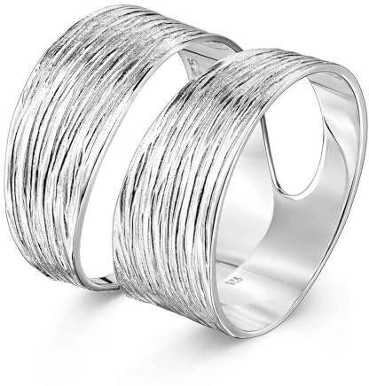 925 Sterling Silber Wickel Ring - Silber Band Ring breit mattiert SR-73 | Damenring inkl. Schmuckbox von MATERIA by Matthias Wagner