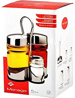 HOME 9374400 oljekanna 4 stycken glas/rostfritt stål, köksredskap, rostfritt stål, transparent