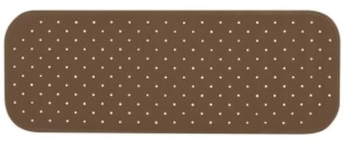 MSV Premium Duschmatte Badematte Badewannenmatte Badewanneneinlage antibakteriell rutschfest mit Saugnäpfen - Braun - duftet nach Rosen - ca. 36 x 97 cm - waschbar bei 60° Grad