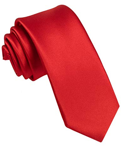 JEMYGINS Schmale Herren Krawatte einfarbig 6cm