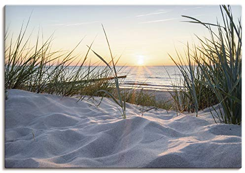 ARTLAND Wanddeko Leinwand Bilder Wandbild Strand Küste Ostsee Dünen Meer Landschaft Natur Meerblick T9QU